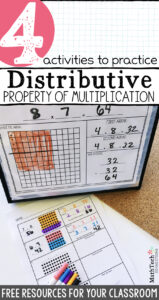 4 activities to review the distributive property of multiplication. Free math printables