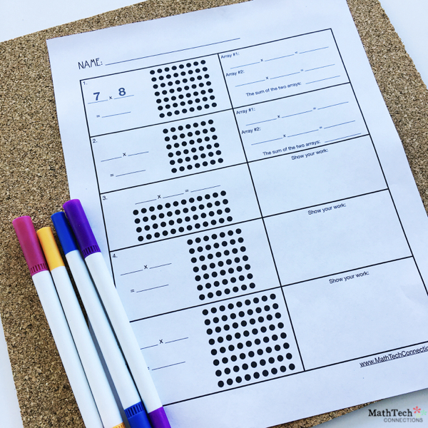 Free Distributive of Multiplication Math Printable. Download free resources to review multiplication. Third grade math centers.