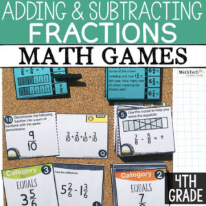 Fractions Fourth Grade Math Activities for Math Centers. Math Sorts to Practice Adding and Subtracting Fractions.