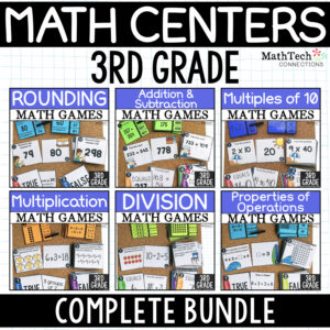 3rd Grade Math Centers for Math Workshop - Three math activities for third grade math centers