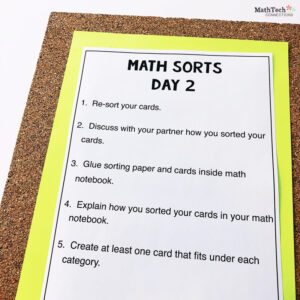 Directions for Math Sorts - How to complete math sorting activities in your classroom. Math Talk activities are perfect for math vocabulary practice and discussions