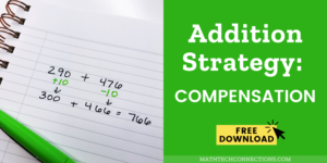 Addition Strategies - Compensation - Upper elementary place value lesson, pictures, and resources