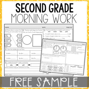 FREE sample 2nd Grade Morning Work to Spiral Review all third grade math standards.