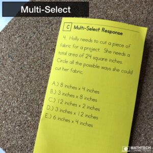Multi-Select Guided Math Resources - Free Sample Common Core Test Prep and Guided Math Workshop practice