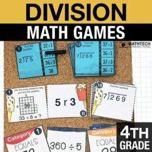 4th grade math games for math workshop - division activities