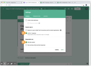 Google Forms Settings - How to Require Only One Student Response
