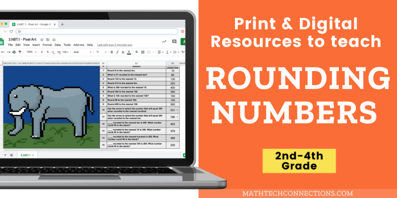 Print and Digital Resources to teach rounding to third and fourth graders