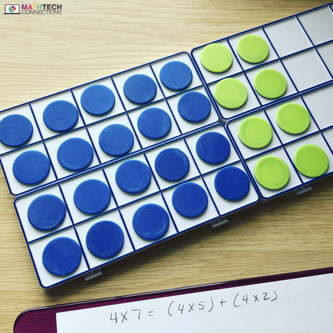 Learning multiplication by using ten-frames. Hands-on math activities for learning multiplication 3rd grade
