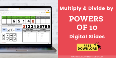 Free Multiply and Divide by Powers of 10 Digital Interactive Math Activity. Use with Google Slides or Download the PowerPoint Version.