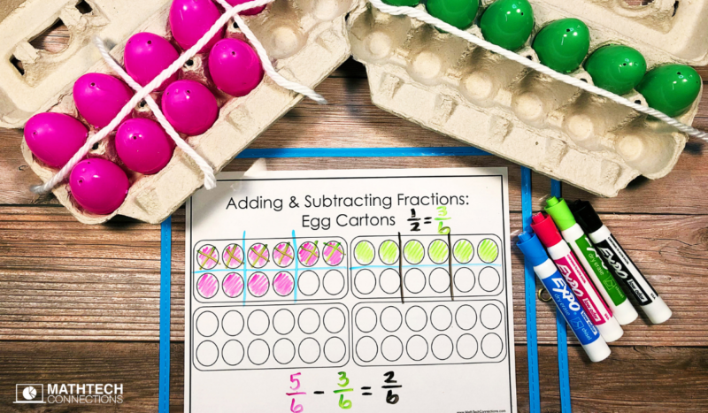 teaching fractions in 5th grade - hands on activities for adding and subtracting fractions with unlike denominators - free small group printable