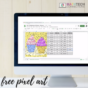 FREE Digital Mystery Image | FREE Multiplication Math Pixel Art - FREE digital math activities for Google Sheets 