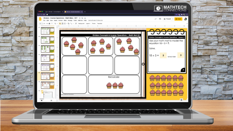 Digital Math Games for teaching division, third grade digital math mats for introducing division to third graders