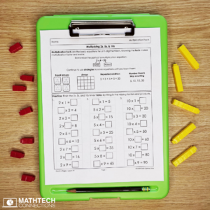 Third Grade Multiplication Facts Practice - Lessons for guided math, practice pages for math facts, guided math mini-lessons for third grade multiplication