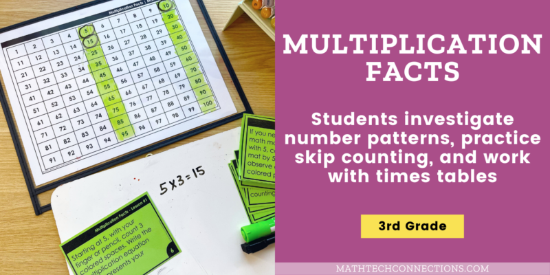 3rd Grade Multiplication Facts Math Mats, Task Cards, Small group activities