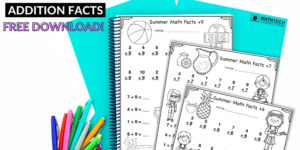 FREE summer addition facts coloring pages - free addition coloring pages for summer practice