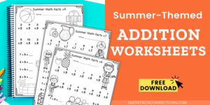 FREE summer addition facts coloring pages - free addition coloring pages for summer practice