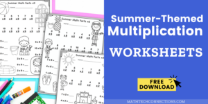 FREE summer multiplication facts coloring pages - free multiplication coloring pages for summer practice
