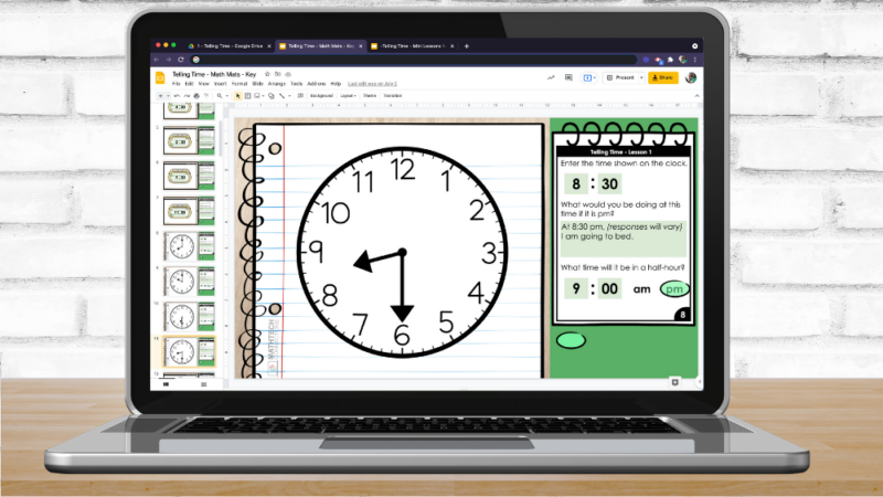 Telling Time 3rd Grade Guided Math Lessons - PowerPoint Teacher led lesson