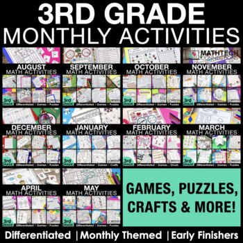 3rd grade math centers games puzzles crafts
