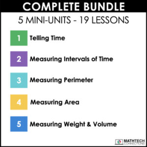 3rd grade guided math curriculum - unit 5 measurement bundle - print and digital math resources