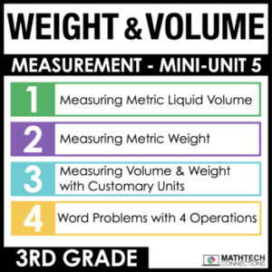 3rd grade guided math curriculum - unit 5 - measurement - weight and volume