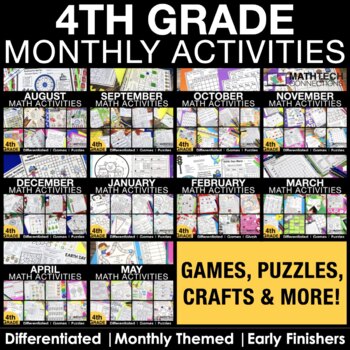 4th grade math centers games puzzles crafts