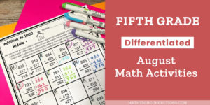 back to school 5th grade august math activities for the first week fo school - review 5th grade math activities for fourth graders - fourth grade back to school math activities