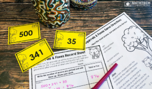4th grade math worksheets and activities - addition game