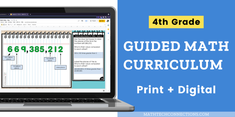 4th Grade Guided Math Curriculum Print and Digital Math Lessons