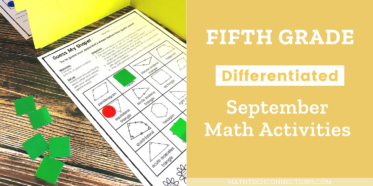 5th Grade Math September Activities - Math Centers, Games, Puzzles, Back to School Worksheets