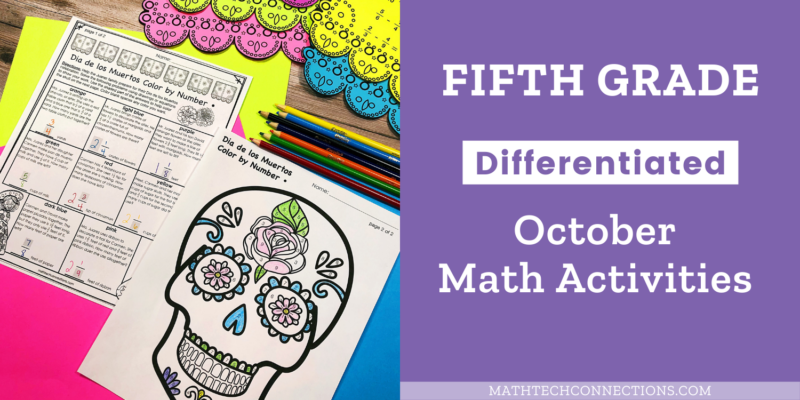 5th Grade October Math Activities, Math Centers, Games, Puzzles, Crafts, October Logic Puzzlers, Early Finishers or Morning Work
