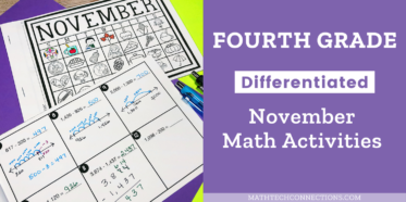 4th grade math activities for November - November math games, math projects, math review, math riddles, math coloring pages