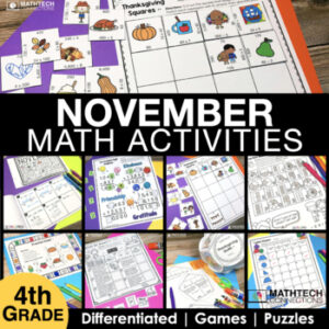 4th Grade November Monthly Math Activities