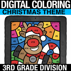 Winter & Christmas Math Activities | Digital Coloring: 3rd Grade Division