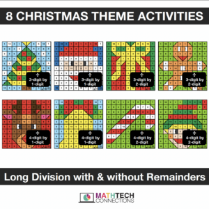 Winter & Christmas Math Activities | Digital Coloring: 4th Grade & 5th Grade Division