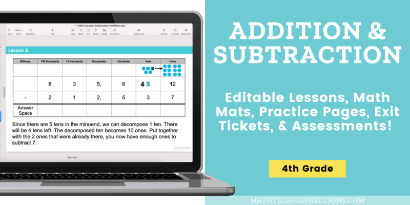 Addition and Subtraction 4th Grade guided Math Lessons