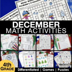 4th Grade December Monthly Math Activities