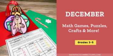 December Math Centers, December Math Games, Christmas math crafts and review worksheets