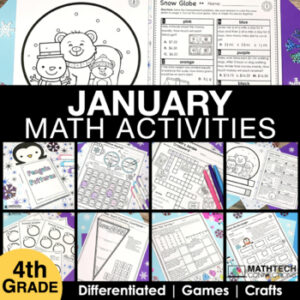 4th Grade January Monthly Math Activities