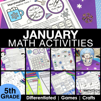 5th Grade January Monthly Math Activities