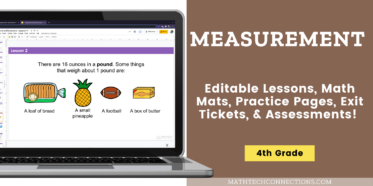 4th grade measurement math curriculum, guided math activities, practice pages, exit tickets, assessments and more
