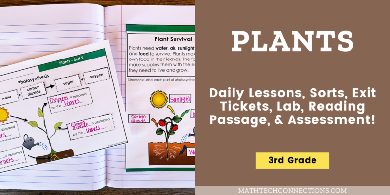 3rd Grade Plant Structures, Plant Classification, Plant Reproduction, How plants respond to the environment, plants interactive notebook activities and powerpoint slides