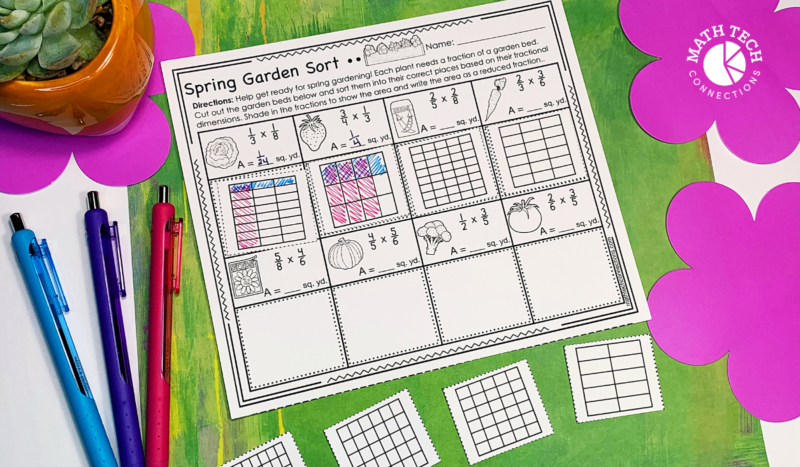 Multiplying Fractions - March Math Activities, Spring Math Centers, March Morning Work or Early Finisher Activities