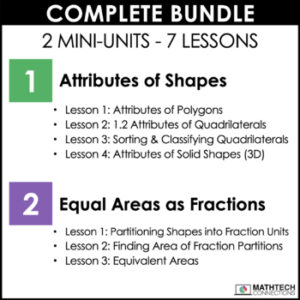 3rd grade guided math curriculum - unit 7 bundle - geometry print and digital math activities and lessons