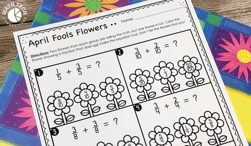 April Fools Math Activities Worksheet Elementary 3rd 4th 5th