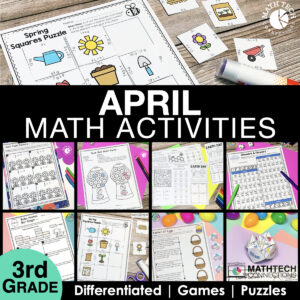 3rd Grade April Math Activities, Easter Math Craft, Earth Day Math Activity