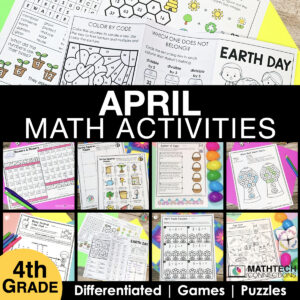 4th Grade April Math Activities, Easter Math Craft, Earth Day Math Activity