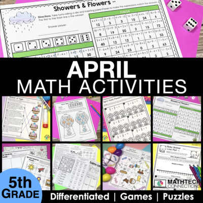 5th Grade April Math Activities, Easter Math Craft, Earth Day Math Activity