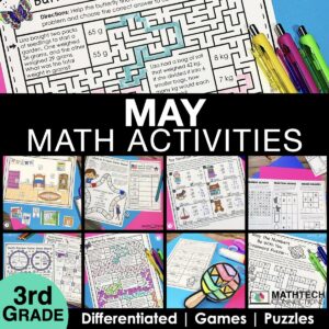 May Math Activities for 3rd Grade Math