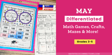 May Math Centers, Activities, May Crafts, 3rd, 4th, and 5th grade activities